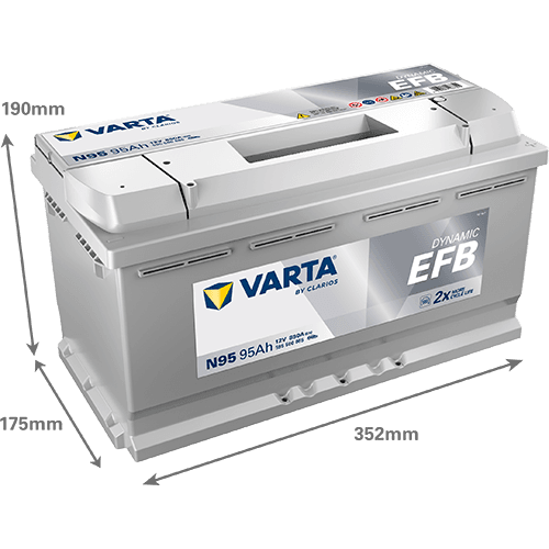 VARTA Bateri VARTA 95Ah 12V 850A B13 EFB | Start/Stop 595 500 085